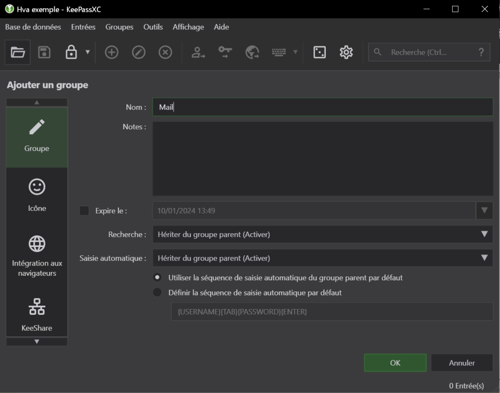 2 hva informatique keepassxc nouveau groupe